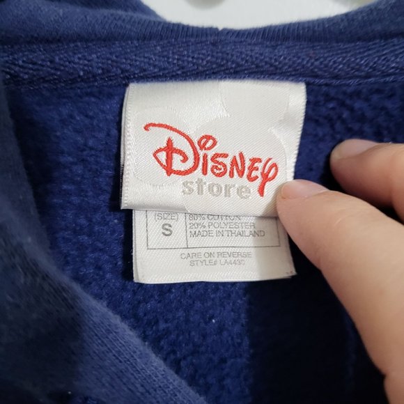 Vintage Disney Store Tigger Embroidered Sweatshirt Jacket Hooded Blue Small - Picture 7 of 12